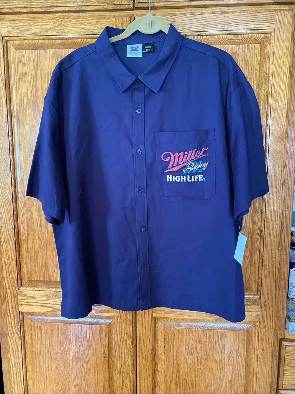 Miller High Life Navy Short-Sleeve Button-Down Shirt